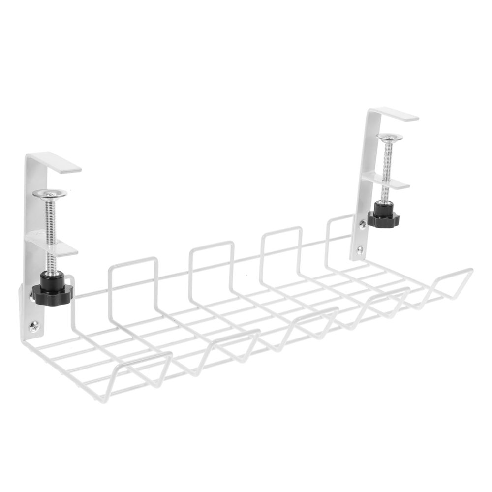 BRIGHTFUFU Desk Wire Organizer Under Desk Cable Management Rack Home Cord Organizer Office Supplies White Screw 18 Pcs Per Box