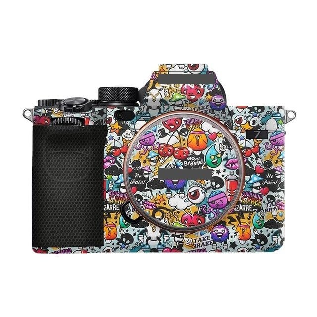 Anti-Scratch Camera Cover Skin Sticker for Sony Alpha 7 IV/A7M4/A7IV Camera Protector Film Skin (Graffiti White)