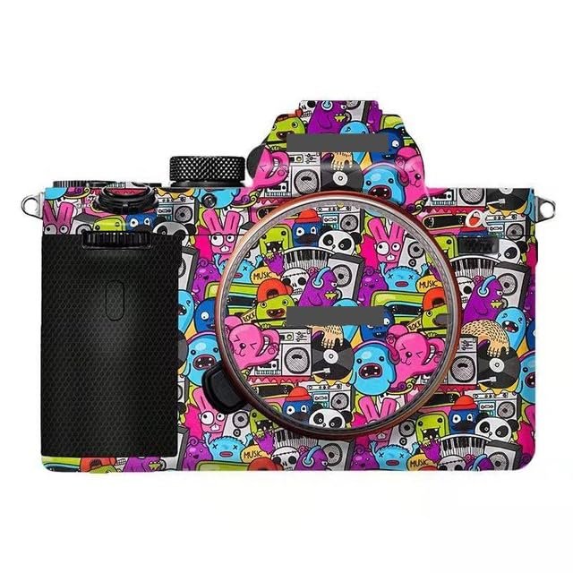 Anti-Scratch Camera Cover Skin Sticker for Sony Alpha 7 IV/A7M4/A7IV Camera Protector Film Skin (Graffiti Pink)