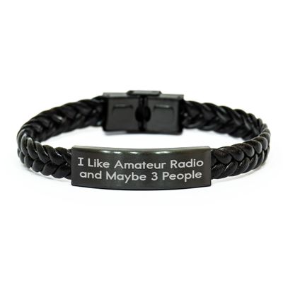 Amateur Radio Gifts for Friends Christmas Unique Interlaced Leather Bracelet from I Like Amateur Radio And Maybe 3 People
