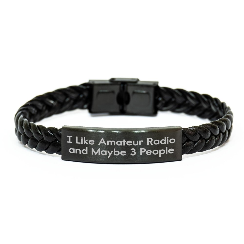 Amateur Radio Gifts for Friends Christmas Unique Interlaced Leather Bracelet from I Like Amateur Radio And Maybe 3 People