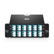 FHD MTP (Male) to LC Cassette, OM4, 24 Fibers, Type A, with Type A Trunk (Female) | 96F in 1U FHD