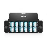 FHD MTP (Male) to LC Cassette, OM4, 24 Fibers, Type A, with Type A Trunk (Female) | 96F in 1U FHD