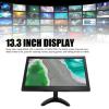 1920x1080 Resolution, BNC AV VGA USB MIC AUX Display Screen with Built in Speaker, Ideal for RasPi, PC, TV, Game Console, Camera Monitoring, 13.3 Inch Display, for Home (US Plug view 2