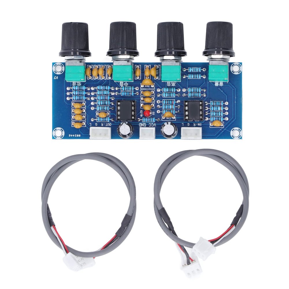 Channel Preamplifier Board, Digital Amplifier Preamp Module with NE5532 Chip for Audio Amplification, Control, DC 12V24V Power Supply