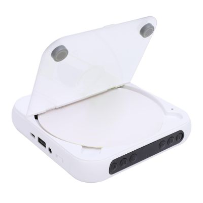 CD Player Portable Bluetooth Desktop CD Player for Home, USB Charging, 3.5mm Headphone Ports, Supporting CD, CD R, CD RW, MP3, WMA, etc. (White)