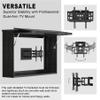 GDLF Outdoor TV Enclosure, 55-Inch Solid Wood Weatherproof TV Cover with Premium Dual-Arm Mount (Fits 44-55 inch), Black view 3