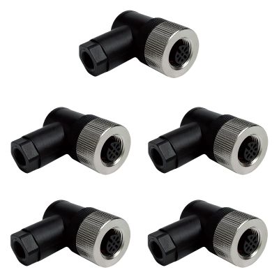 5/20Pcs M12 Sensor Connector, Waterproof Male & Female Plug, Screw Threaded Coupling, 4/5/8/12-Pin A-Type, Ideal for Industrial Applications (5 Pin Female 5Pcs)