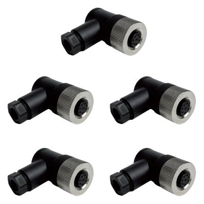 5/20Pcs M12 Sensor Connector, Waterproof Male & Female Plug, Screw Threaded Coupling, 4/5/8/12-Pin A-Type, Ideal for Industrial Applications (8 Pin Female 5Pcs)