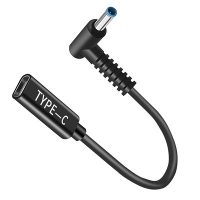 100W 4.5X3.0mm to USB C Cable, Male to DC Female 12V 19V 20V Adapter, USB C to 4.5x3.0mm Adapter Made for HP Elitebook Probook Spectre Chromebook Stream Envy Laptop Series