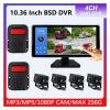 10.36" 4 Channel Recorder Monitor Touch Split Screen Truck Bus DVR Black Box for AHD 1080P Reverse IR Night Vision Backup Camera(Monitor and 4 Camera,NO Card) view 2