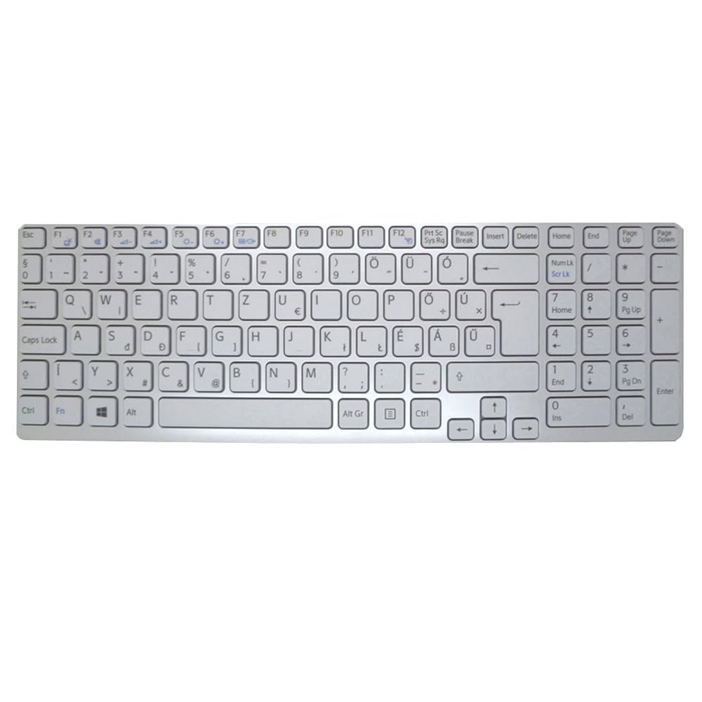 Laptop Keyboard for Sony SVE151 SVE17 SVE1713C4E SVE1713C5E SVE1713D1E SVE1713D4E SVE1713E1E SVE1713E1R SVE1713E4E SVE1713F1E Hungary HU White with Frame New