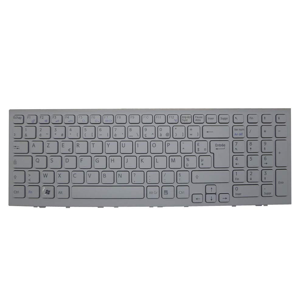 Laptop Keyboard for Sony VPC-EH VPCEH 149871451 AEHK1F00010 V116646F FR French White with Frame New