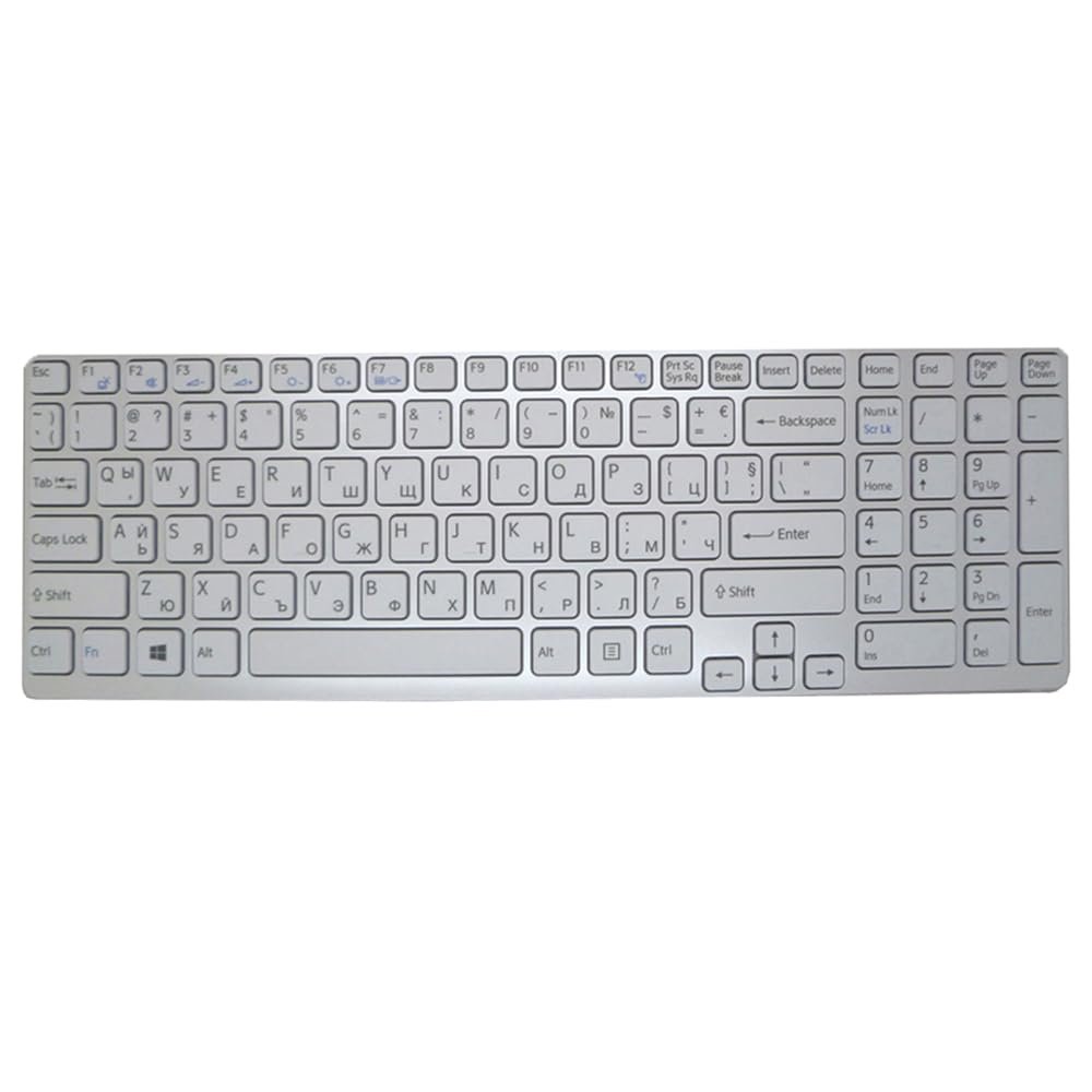 Laptop Keyboard for Sony SVE151 SVE17 SVE1713W1R SVE1713X1E SVE1713X9R SVE1713Y1E SVE1713Y1R SVE1713Z1E SVE1713Z1R SVE171C4E SVE171D4E Bulgaria BG White with Frame New