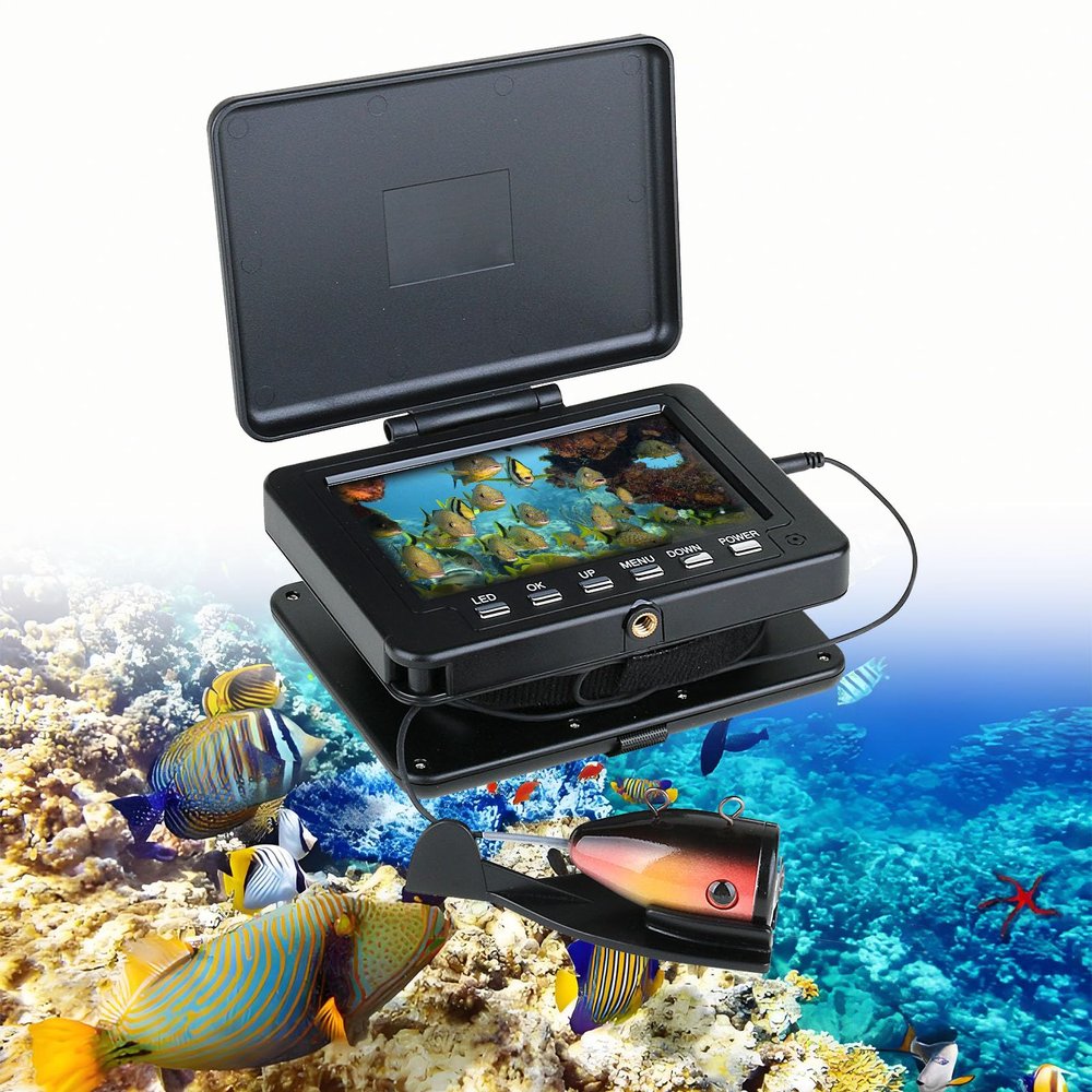 2024 Upgrade HD 1080P Underwater Fishing Camera 5",(NO Need Learn ) Ice Fishing Camera with Horizontal Base,USB Charging,IR & LED For Dark,Portable Ice Fishing Fish Finder for Ice Fishing(Size:30M)