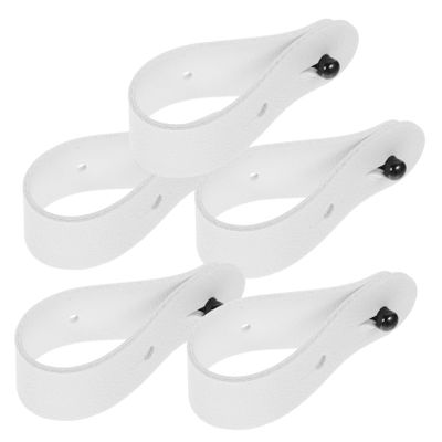 DirectNine Basics 5pcs Pin Type Cable Organizer Cable Holder Cable Management Cable Tie Cord Management Tie Cord Ties Strap Cord Keeper Headset Winder Cable Straps Wire Management Holder Skin White