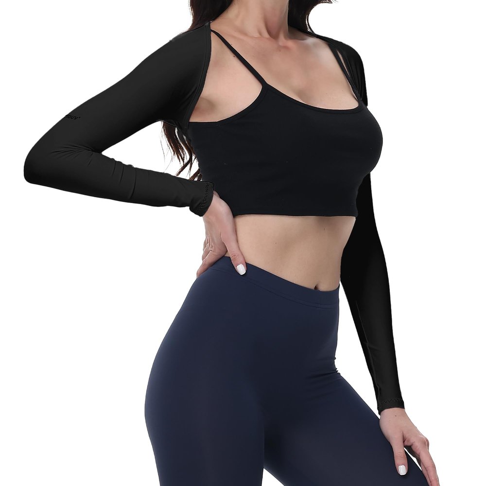 Cooling Shawl Arm Sleeves for Women, Sun UV Protection Long Sleeve Crop Top for Golf and Outdoor Sports