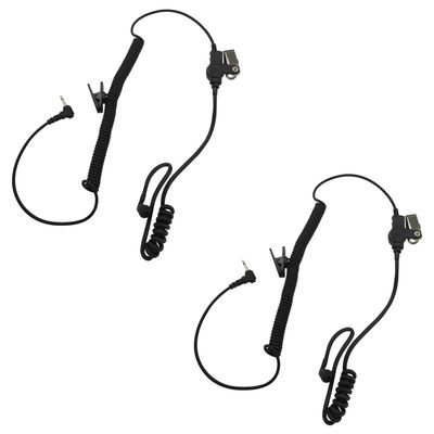 [2 Packs] All Black 2.5mm Listen Only Earpiece Police Law Enforcement, 2.5mm Small Pin Radio Ear Piece Headset Earphone Headphone for Harris Police Radios XL 200 Remote Shoulder Mic