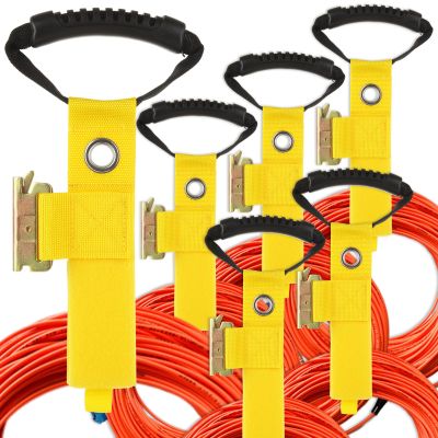 AKOLAFE 6 Pack Extension Cord Organizer Yellow E Track Accessories 15 Etrack Extension Cord Strap Holder Heavy Duty Air Hose Straps Storage Straps Rope, Cable, Cord Hanger for Wall E-Track Management