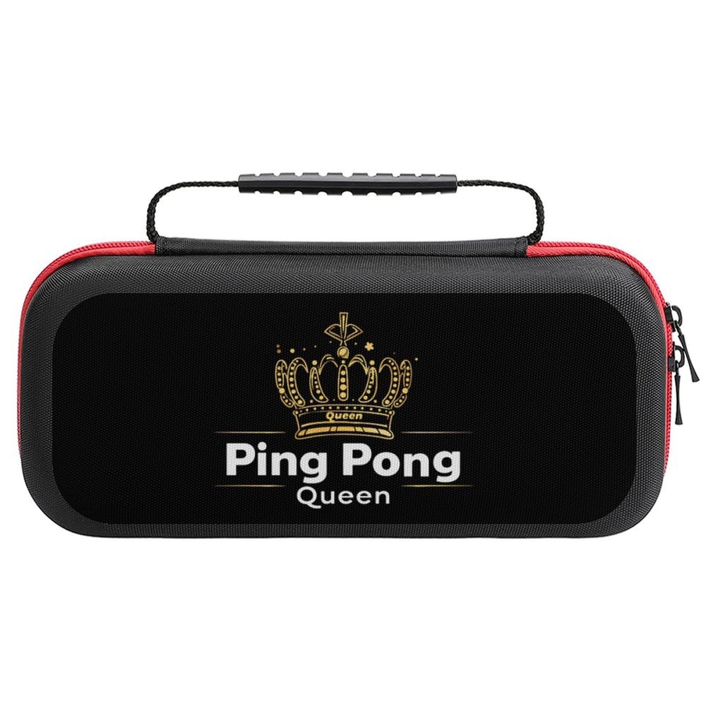 Ping Pong Queen Carry Case Gaming Case Portable Travel Hard Protective Case Compatible with Nintendo Switch