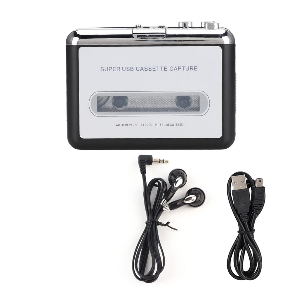 QANYEGN Cassette Player, Portable USB Tape to MP3 Cassette Tape Converter, Cassette Stereo Audio Music Player for Laptop and PC
