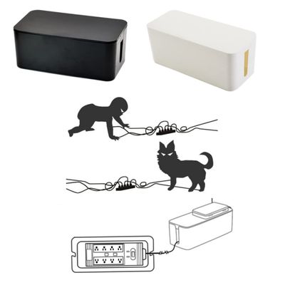GAROZATION Cable Box Wire Organizer Cord Management Power Strip Cover Plastic Storage Box