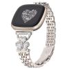 YouthRun Bling Love Clover Bands For Women Compatible With Versa 4/Versa 3/Sense 2/Sense Stainless Steel Adjustable Replacement Strap. view 1