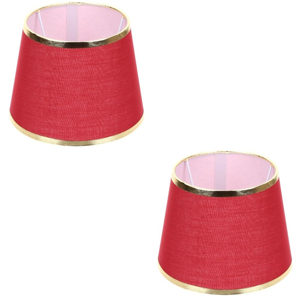 Levemolo 2pcs Fabric Lamp Shade Replacement for Table Lamps Chic Cover for Living Room Bedroom Hotel and Restaurant Wine