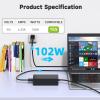 102W 15V 6.33A Surface Laptop Charger for Microsoft Surface Book 2/3, Surface Laptop 2/3/4/5, Surface Pro 5/6 /7/8/9, Surface Go 2/3 Power Supply with USB 5V 1.5A view 2
