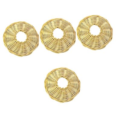 ETHZZLE 4pcs Rattan Woven Lampshade Pendant Light Cover for Rustic Home Decor Chic Hanging Lamp Shade for Dining Room Kitchen Bar Soft Light Filtering Design for Restaurants and