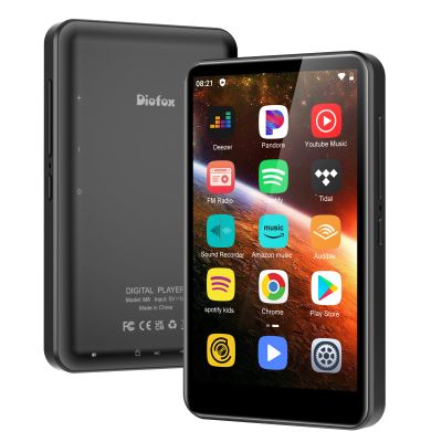 80GB MP3 Player with Bluetooth and WiFi, MP3 and Mp4 Music Player, 4.0 IPS Touchscreen Android Player with Spotify, Amazon Music, Deezer, Audible, Browser with Speakers, Capacity (Black2)