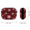 Abstract Christmas White Snowflakes on Red Case for Airpod Pro Plastic Skin Protective Cover with Keychain for Women Men Girl view 2
