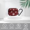 Abstract Christmas White Snowflakes on Red Case for Airpod Pro Plastic Skin Protective Cover with Keychain for Women Men Girl view 3
