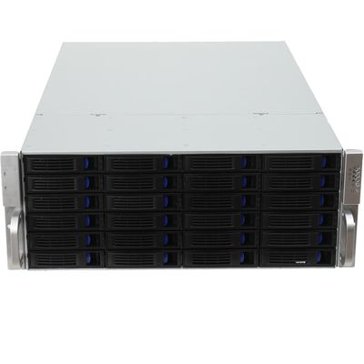 QAVODB 4U Server Chassis Rackmount Case Server Case Hot Swap Case with 24 x hot-swappable SATA (II or III) / SAS 6G Drive Bays