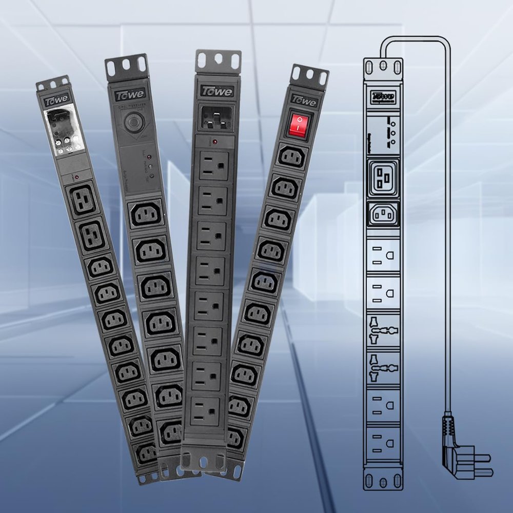 Power Strip, Metal Customizable Outlet PDU Power Strip,10Ft/6FT Plug Wall Mount Surge Protector Extender IEC C13/C19 Power Strip Heavy Duty, 30A/15A Server Rack Mountable PDU/Data Center Power