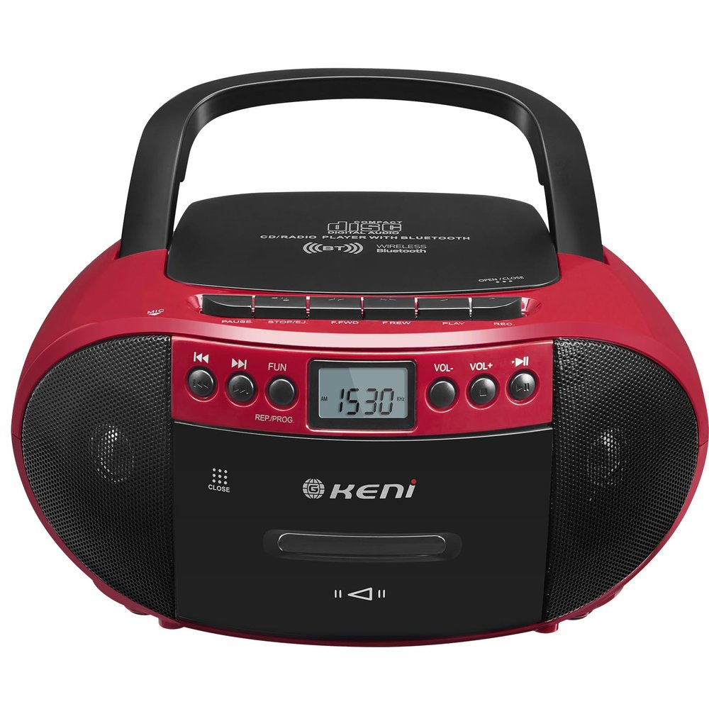 G Keni CD Cassette Player Combo, Portable CD Boombox with AM/FM Radio