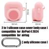 2 in 1 Case for Airpods 4 with Airtag Holder, Silicone GPS Tracker Cover with Keychain, Mint Green view 2