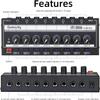 QudosXy HA800S Audio Mixer, 8-Channel Stereo Line Mixer for Sub-Mixing, Independent Volume & Stereo/Mono Control, 1/4" TRS Input/Output for Headphone Monitoring, Studio Recording, Band Rehearsal view 2