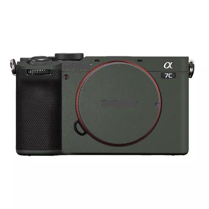 Camera Skin Wrap A7C2 Anti-Scratch Sticker Coat Vinly Protective Film Body Protector Decals Cover for Sony A7CR A7C II (Leather Green)