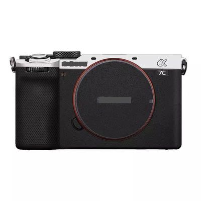 Camera Skin Wrap A7C2 Anti-Scratch Sticker Coat Vinly Protective Film Body Protector Decals Cover for Sony A7CR A7C II (Silver+Frosted Black)