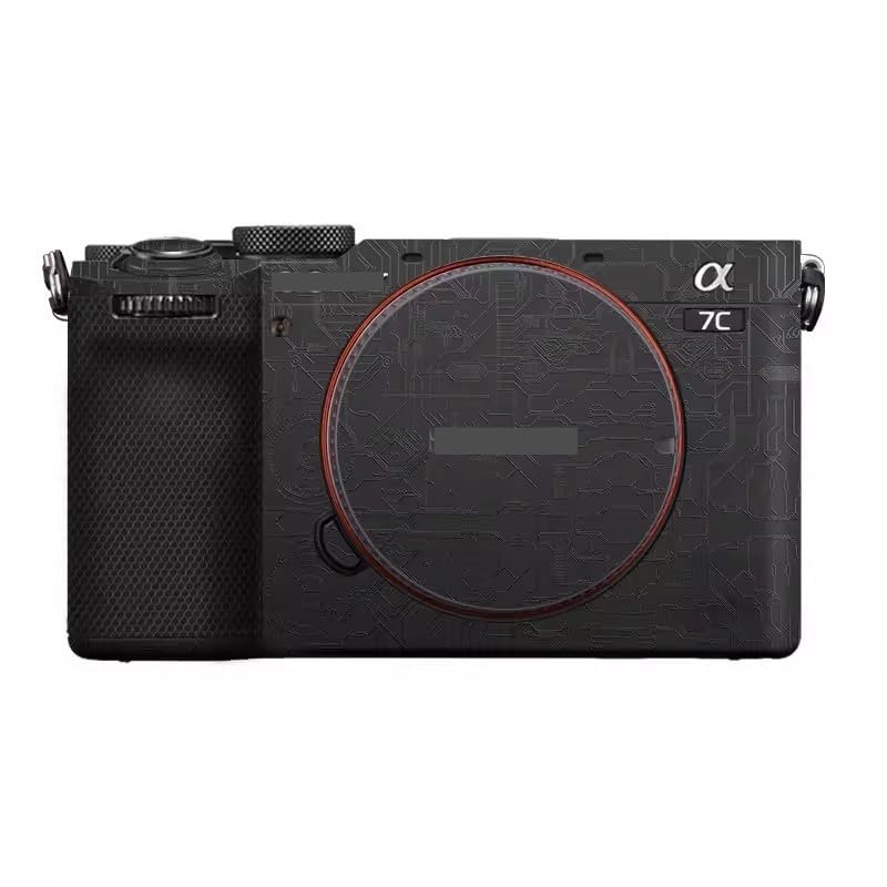 Camera Skin Wrap A7C2 Anti-Scratch Sticker Coat Vinly Protective Film Body Protector Decals Cover for Sony A7CR A7C II (Circuit Black)