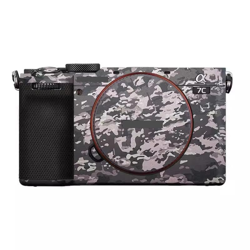 Camera Skin Wrap A7C2 Anti-Scratch Sticker Coat Vinly Protective Film Body Protector Decals Cover for Sony A7CR A7C II (Field Camouflage)