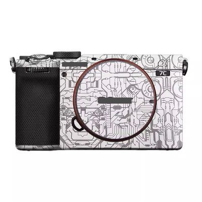 Camera Skin Wrap A7C2 Anti-Scratch Sticker Coat Vinly Protective Film Body Protector Decals Cover for Sony A7CR A7C II (Circuit White)