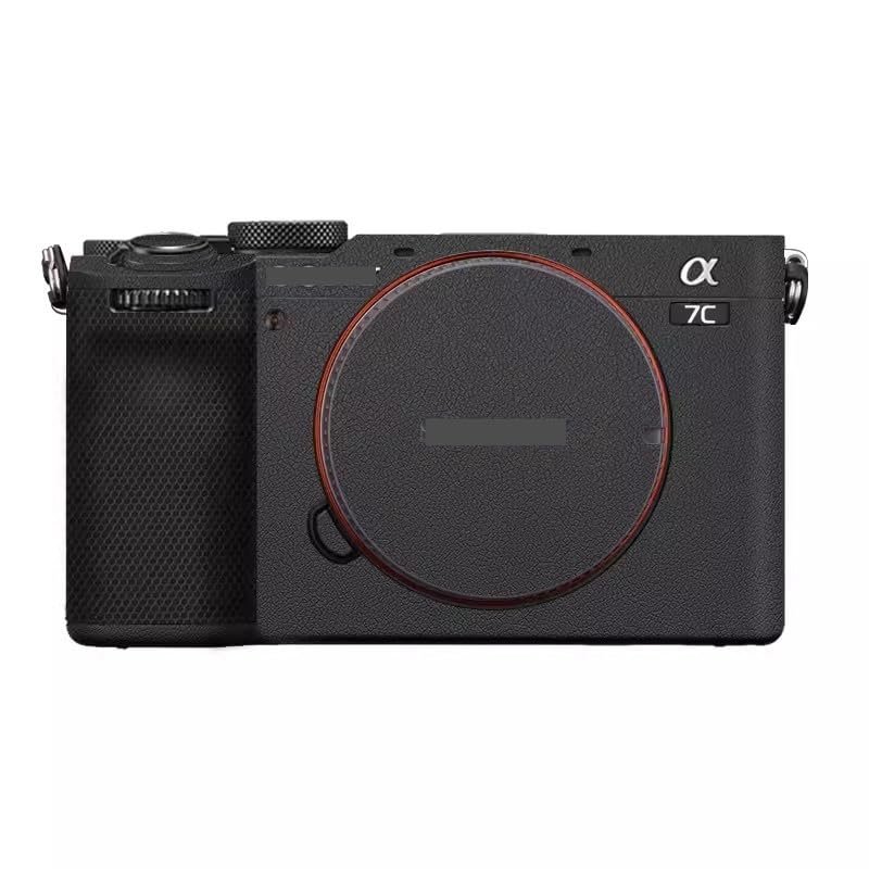 Camera Skin Wrap A7C2 Anti-Scratch Sticker Coat Vinly Protective Film Body Protector Decals Cover for Sony A7CR A7C II (Leather Black)