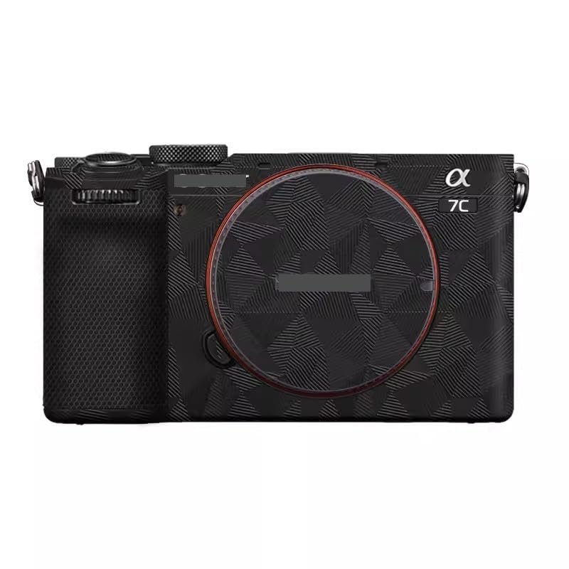 Camera Skin Wrap A7C2 Anti-Scratch Sticker Coat Vinly Protective Film Body Protector Decals Cover for Sony A7CR A7C II (Triangle Black)