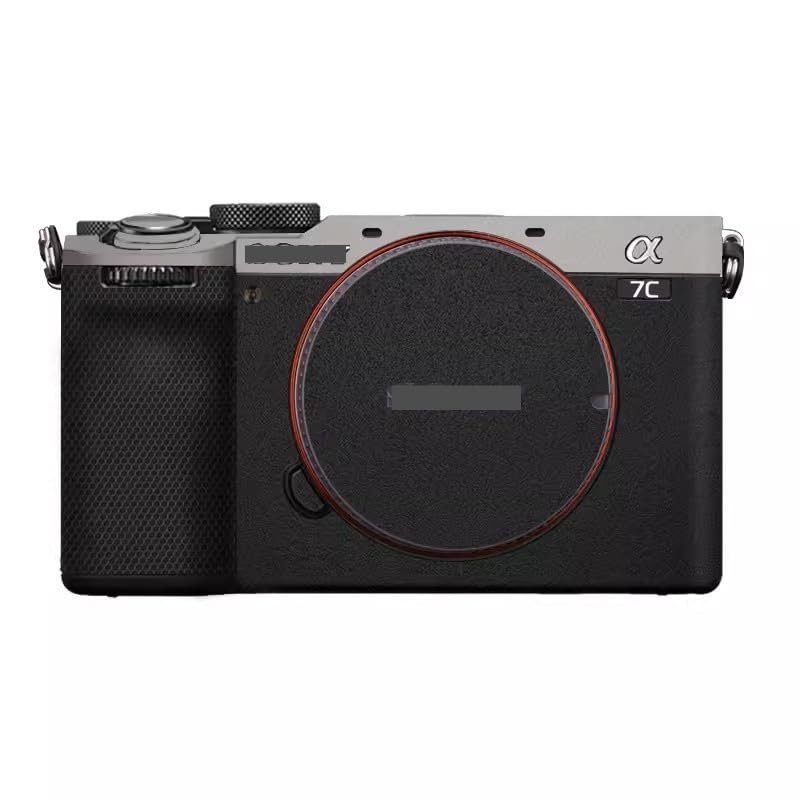 Camera Skin Wrap A7C2 Anti-Scratch Sticker Coat Vinly Protective Film Body Protector Decals Cover for Sony A7CR A7C II (Titanium+Frosted Black)
