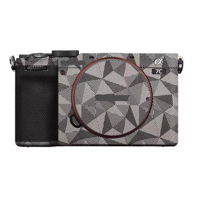 Camera Skin Wrap A7C2 Anti-Scratch Sticker Coat Vinly Protective Film Body Protector Decals Cover for Sony A7CR A7C II (Triangle Titanium)