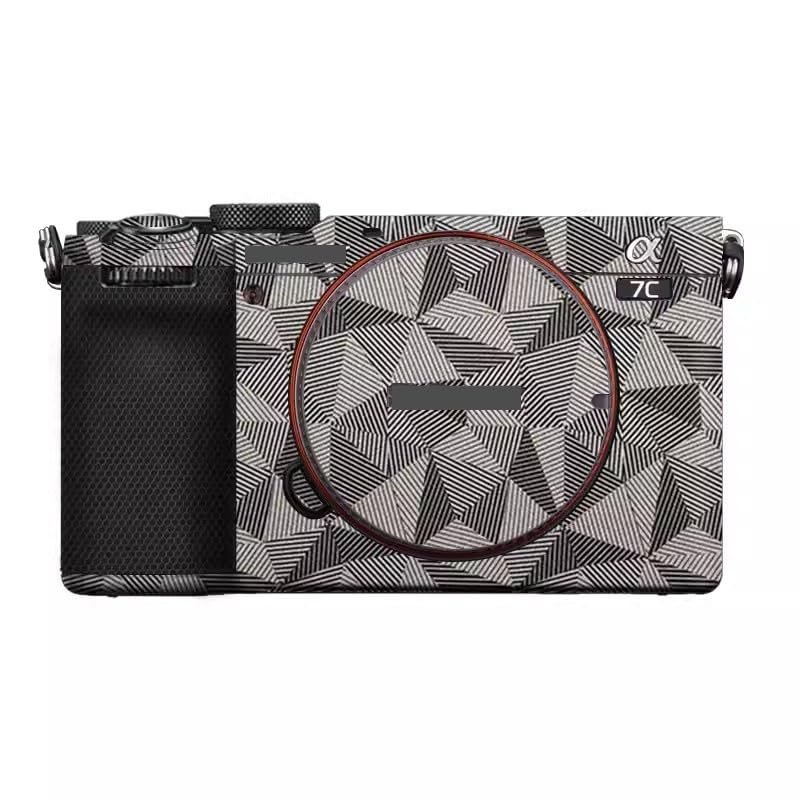 Camera Skin Wrap A7C2 Anti-Scratch Sticker Coat Vinly Protective Film Body Protector Decals Cover for Sony A7CR A7C II (Triangle Titanium)