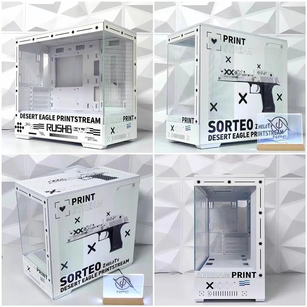 Computer Cases,Mid-Tower PC Gaming Case M-ATX/ITX - Front I/O USB 3.0 /Type-C Port - 270 Panoramic View Tempered Glass Panel - Can Be Customized Privately