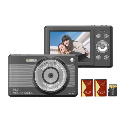 1080P Digital Camera Digital Video Camera Camcorder 56MP 2.88 Inch IPS Screen 8X Digital Zoom AF to Focus -Shake F Detect with 32GB Memory Card 2pcs Batteries Christmas Gift for Kids Teens